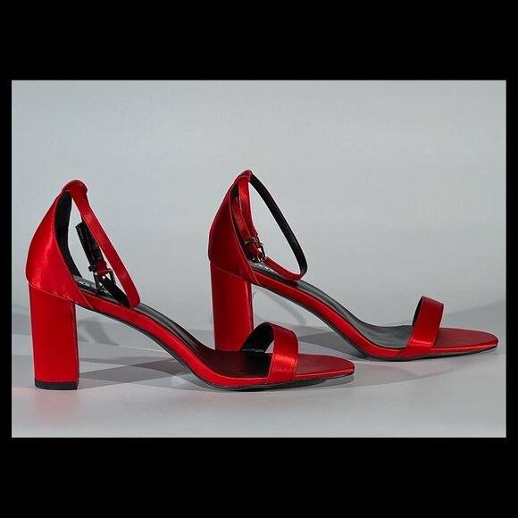 Vaila Shoes Womens Red Zoe Ankle Strap Block Heel Dress Sandals Size 11 NIB - Picture 3 of 7
